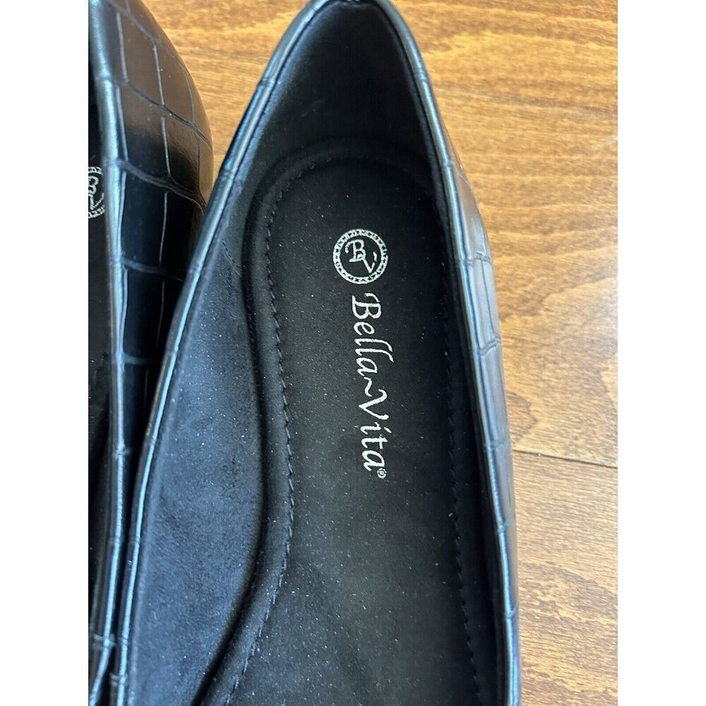 Bella Vita Women's 9.5 W Croc‎ Print Pointed Toe Flat Ballet Closed Toe - Picture 3 of 6
